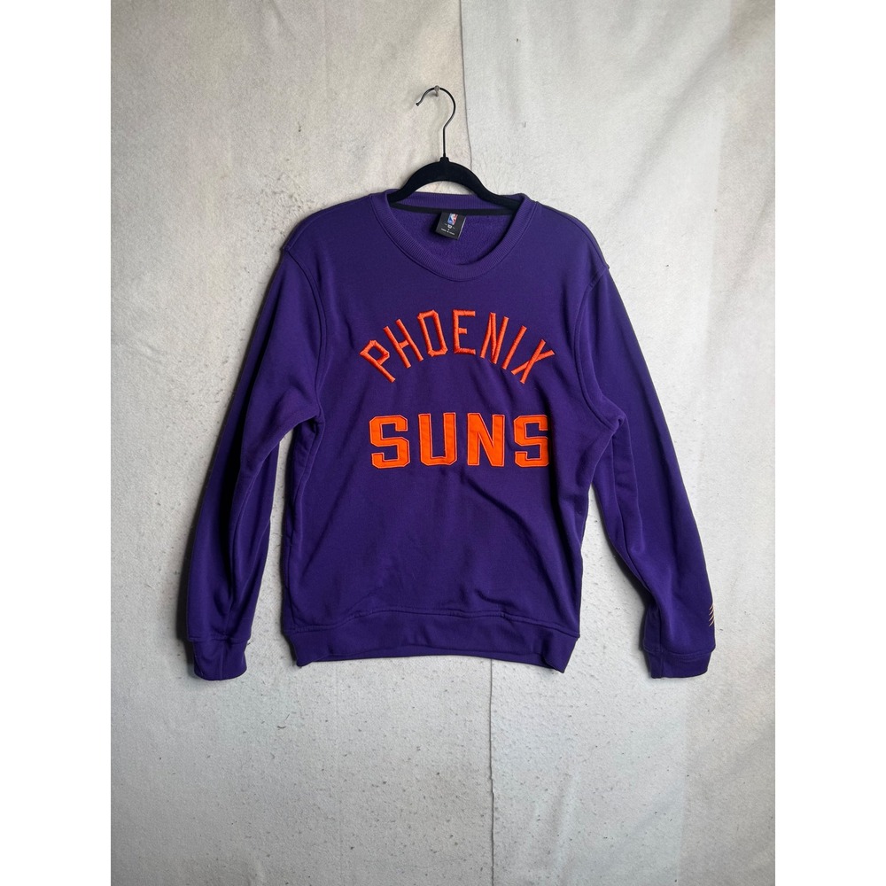 NBA Phoenix Suns Crewneck Sweatshirt Purple Orange Embroidered Logo Mens Small
